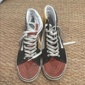 Vans Red and Black High-Top Sneakers with Classic Design